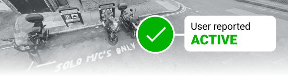 Live status of motorcycle parking bay